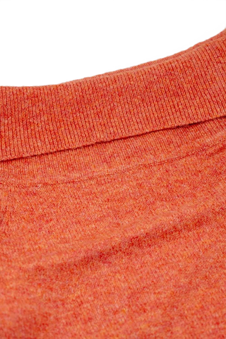 Orange Sweater With Boat Neckline