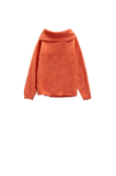 Orange Sweater With Boat Neckline