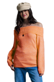 Orange Sweater With Boat Neckline