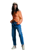 Orange Sweater With Boat Neckline