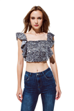 Cropped Sequin Glitter'd Top