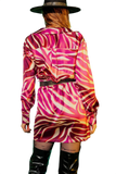 Party Dress in Fuchsia Zebra Print