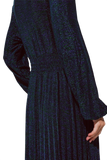 Party Long Sleeve Maxi Dress With Glitter in Green
