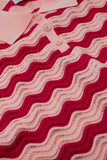Pink Polo With Fuchsia Wavy Stripes