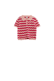 Pink Polo With Fuchsia Wavy Stripes