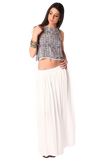 Pink Printed Crop Top With Lace Up Side Detail