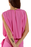 Pink Top With Ruche Design
