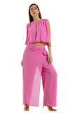 Pink Top With Ruche Design