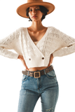 Pointelle Knitted Cardi in Cream