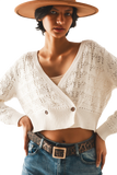 Pointelle Knitted Cardi in Cream