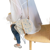 Hexagon Style Straw Lace Embroidery Bag