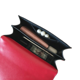 Scrub Leather Chain Rivet Lock Shoulder Bag