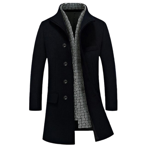 Long Stretch Turn-Down Collar Fashion Coat  - Plus Size M-4XL 4