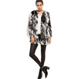 Faux Fur Fuzzy Color Block Open Front Coat