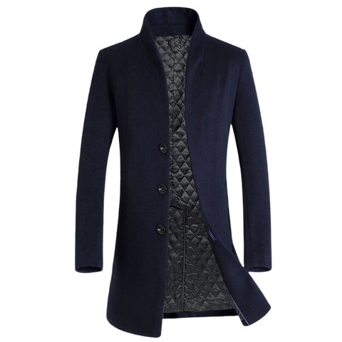 Business / Casual Peacoat Single Breasted Long Wool