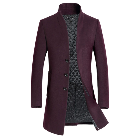 Business / Casual Peacoat Single Breasted Long Wool