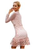 Elegant Sweet Ruffle Hollow Out Lace Dress