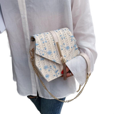 Hexagon Style Straw Lace Embroidery Bag