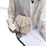 Hexagon Style Straw Lace Embroidery Bag