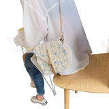 Hexagon Style Straw Lace Embroidery Bag