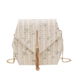 Hexagon Style Straw Lace Embroidery Bag