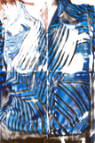 Puff Sleeve Printed Blouse in Blue