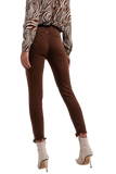 Raw Hem Skinny Jeans in Brown