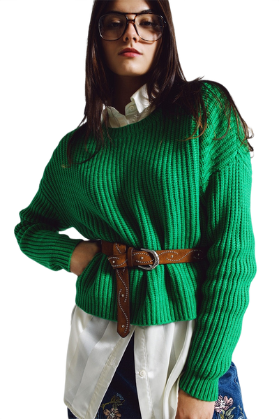 Relaxed Waffle Knit Jumper