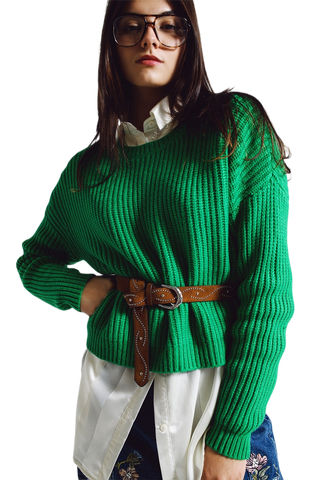 Relaxed Waffle Knit Jumper