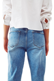Ripped Knee Straight Jeans