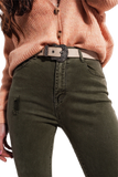 Ripped Skinny Jean in Green
