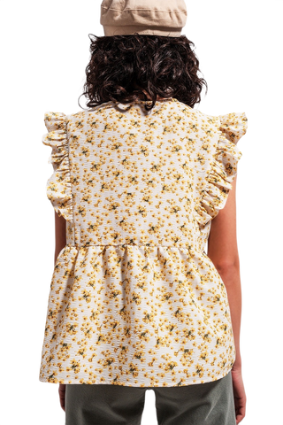 Yellow Ruffle Blouse