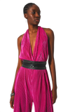 Halter Neck Pleated Jumpsuit