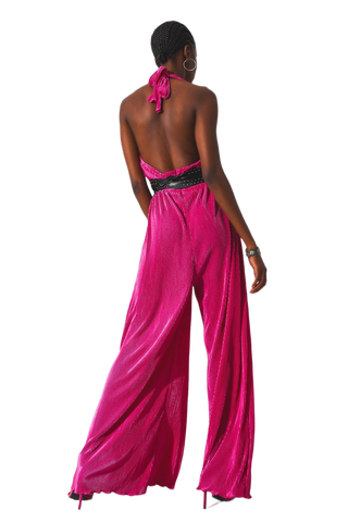 Halter Neck Pleated Jumpsuit