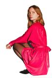 Satin Mini Dress in Red