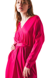Satin Mini Dress in Red