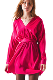 Satin Mini Dress in Red