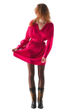 Satin Mini Dress in Red