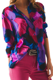 Shirt in Purple Floral Print