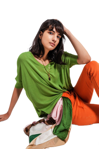 Neck in Green Sweater