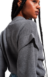 Gray Ribbed Knit Jumper