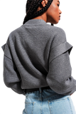 Gray Ribbed Knit Jumper