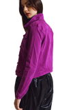 Slim Denim Trucker Jacket in Fuchsia
