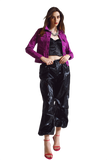 Slim Denim Trucker Jacket in Fuchsia