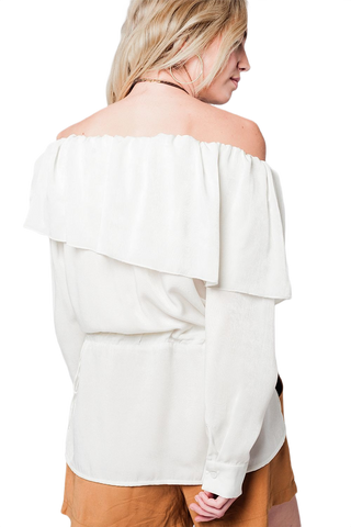 Soft Beige Blouse With Drawstring