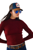 Sparkeling Red Glitter Trutle Neck Long Sleeve Sweater
