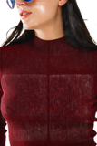 Sparkeling Red Glitter Trutle Neck Long Sleeve Sweater