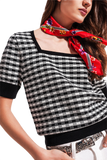 Square Neck Jumper in Black and White