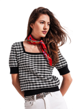 Square Neck Jumper in Black and White