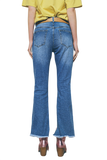 Straight Distressed Jeans in Medium Wash